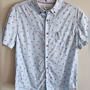 Sovereign Code Blue and Red Casual Button Down Shirt